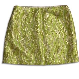 NWT J. Crew Collection Metallic Gold, Lime skirt 4